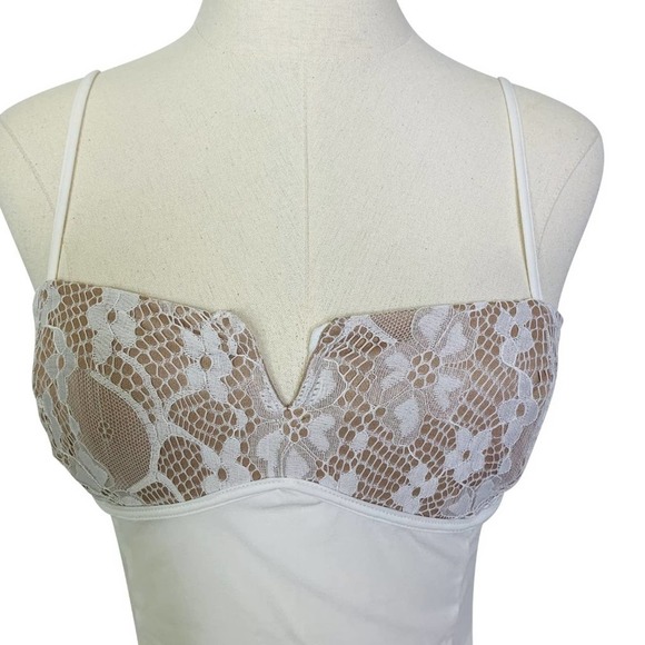 Tiger Mist White Lace Bust Crop Top Bustier S 2551 - Picture 3 of 9
